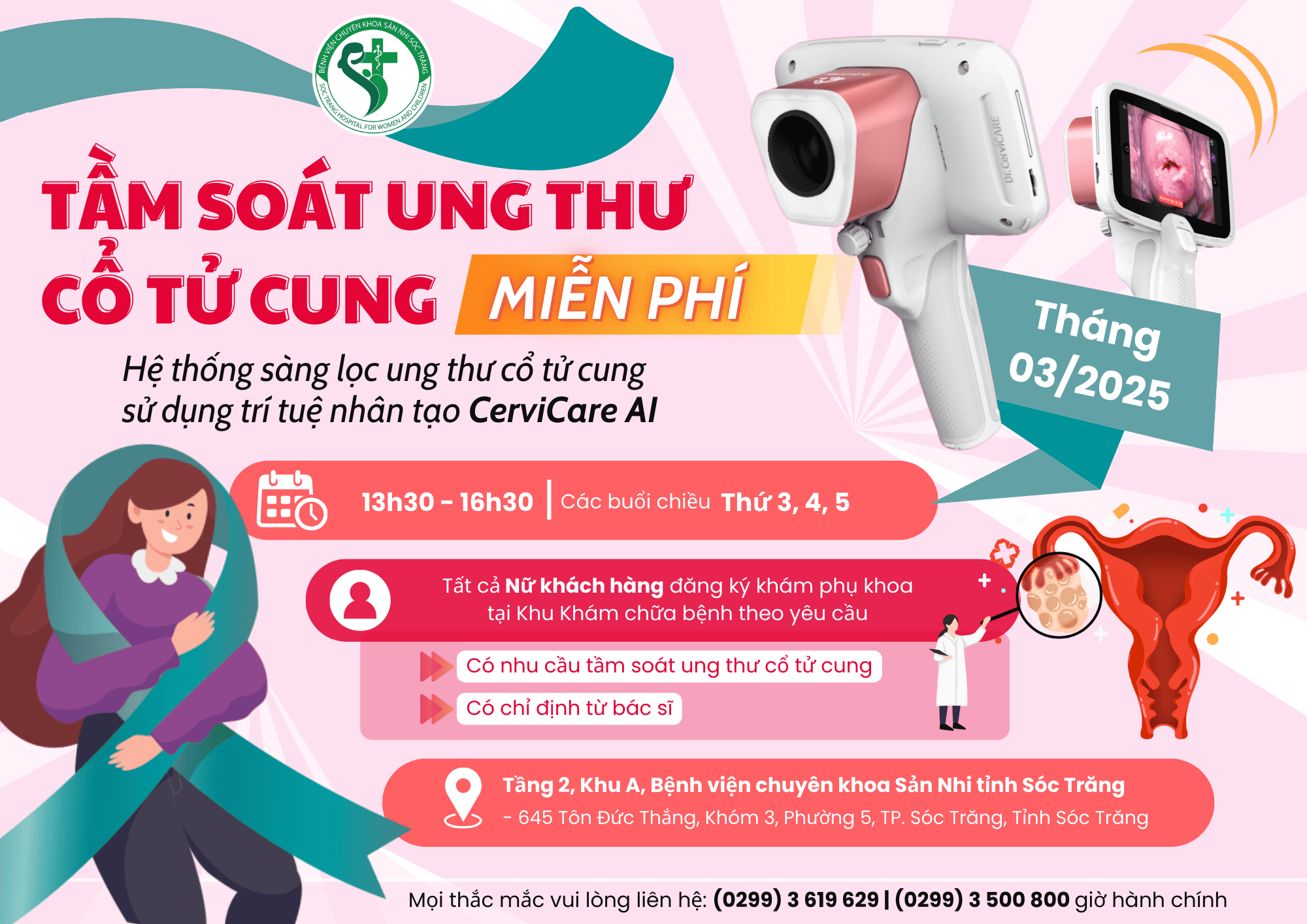 TẦM SOÁT UNG THƯ CỔ TỬ CUNG MIỄN PHÍ BẰNG HỆ THỐNG SÀNG LỌC CERVICARE AI