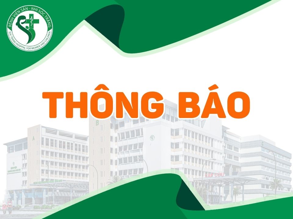 THÔNG BÁO: Về việc công khai Giá dịch vụ xét nghiệm phục vụ công tác khám, chữa bệnh áp dụng tại Bệnh viện Sản-Nhi Sóc Trăng