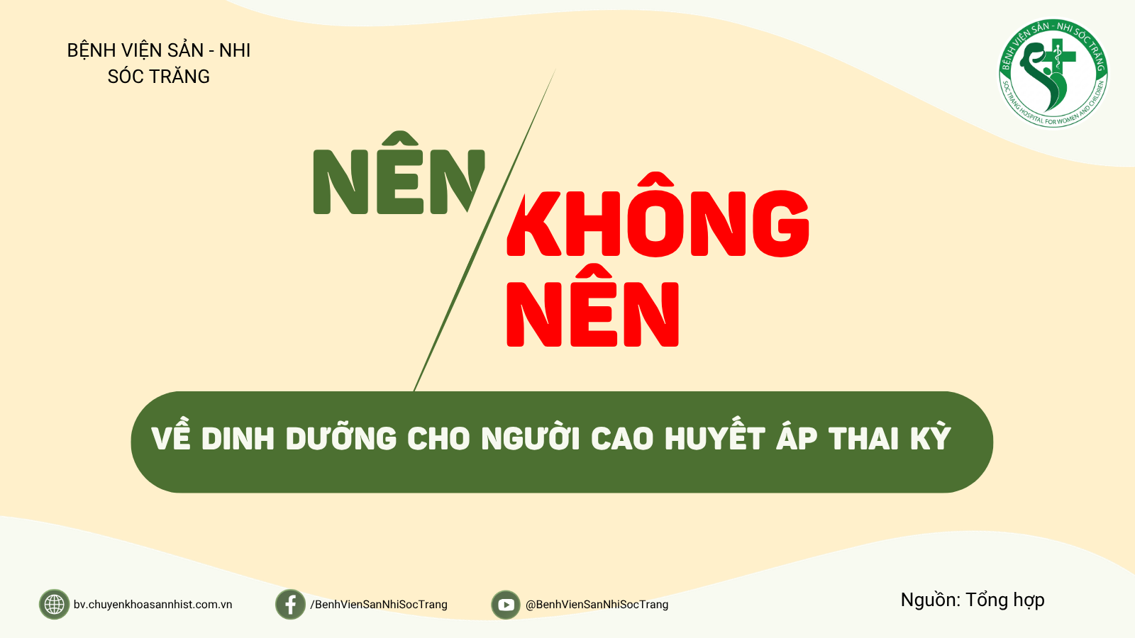 NÊN / KHÔNG NÊN: DINH DƯỠNG CHO NGƯỜI CAO HUYẾT ÁP THAI KỲ
